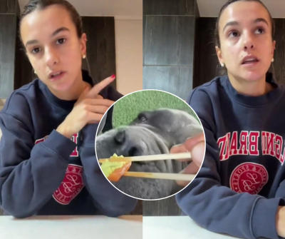 Mamá de influencer criticada por darle wasabi a su perro salió al paso